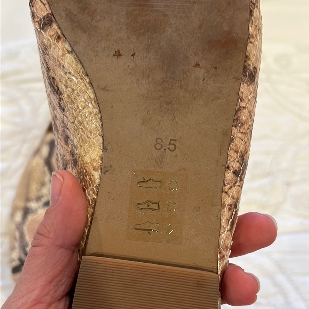 Madewell Brown and Black Mules with Snakeskin Pattern - Picture 3 of 4